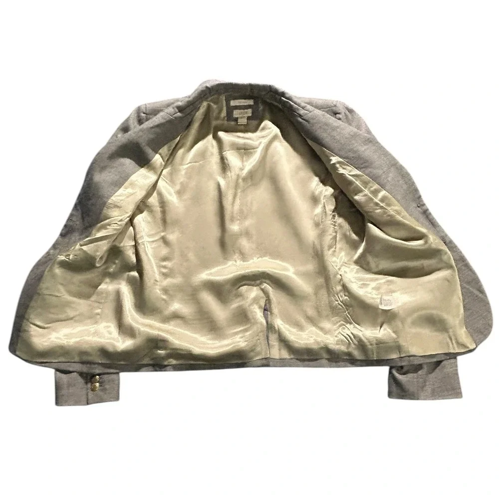 J.Crew Schoolboy Blazer Heather Gray Gold Crest Button Jacket Boys Size 6